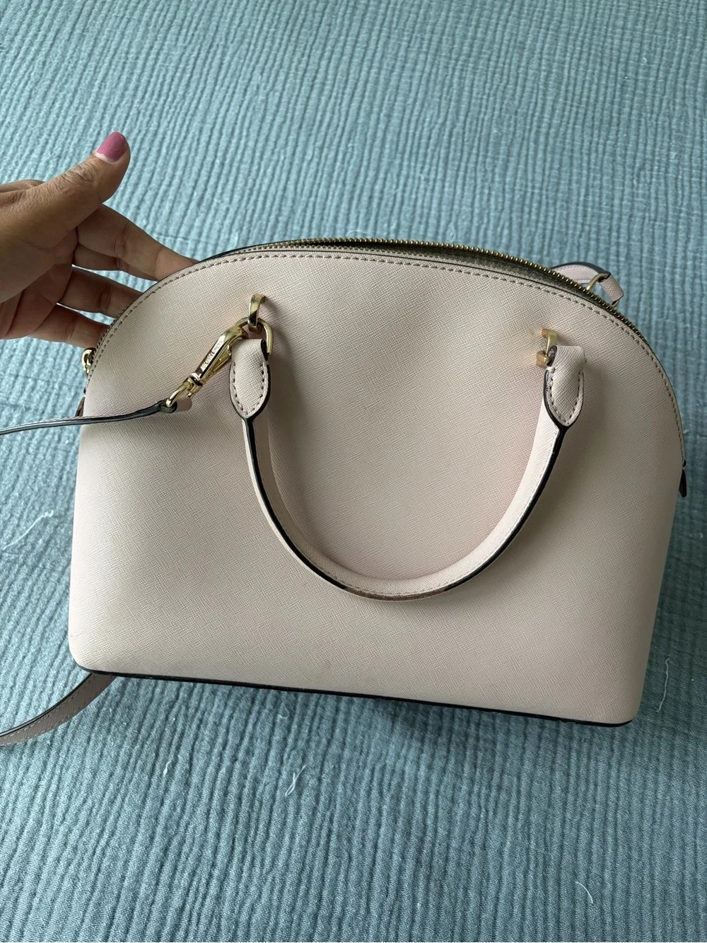 Michael Kors Blush Dome Satchel with Gold Hardware